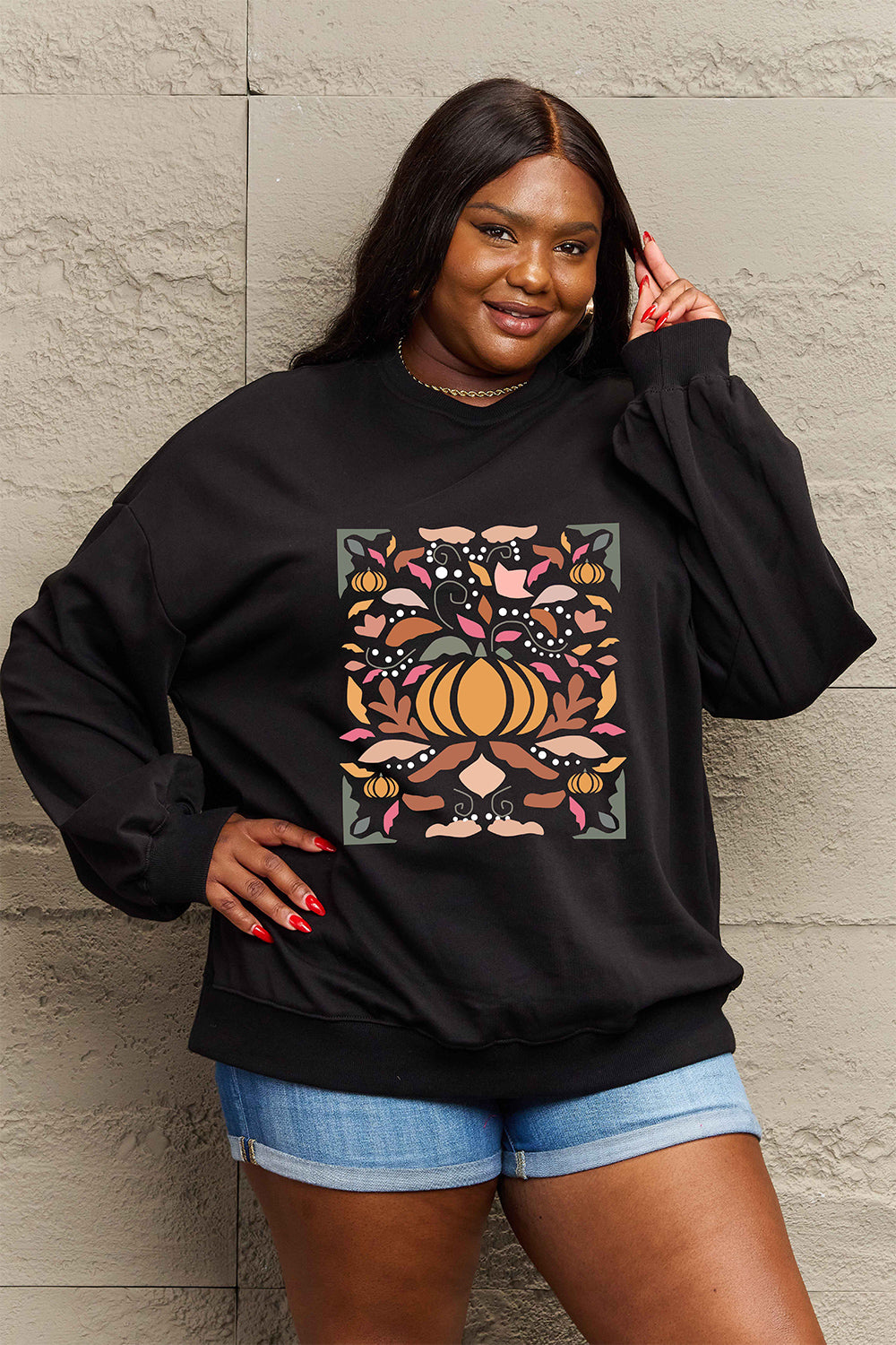 Graphic Dropped Shoulder Sweatshirt