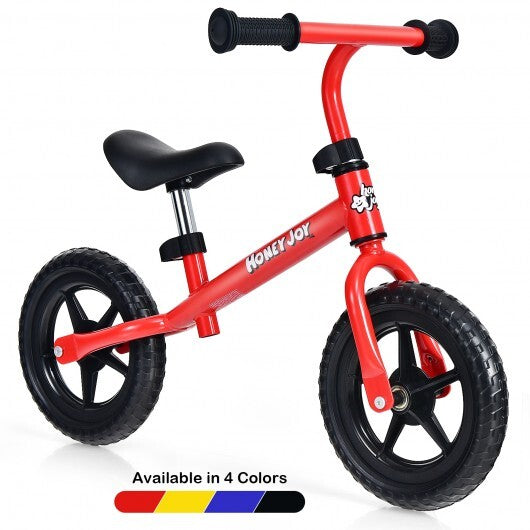 Kids No Pedal Balance Bike with Adjustable Handlebar and Seat-Black