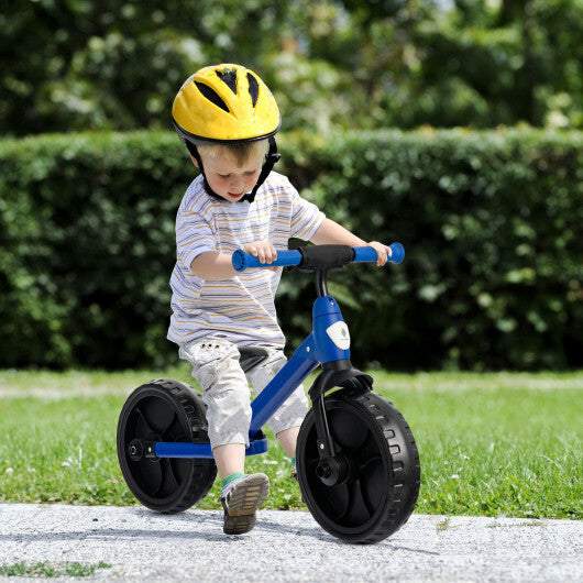 4-in-1 Kids Training Bike Toddler Tricycle with Training Wheels and Pedals-Blue
