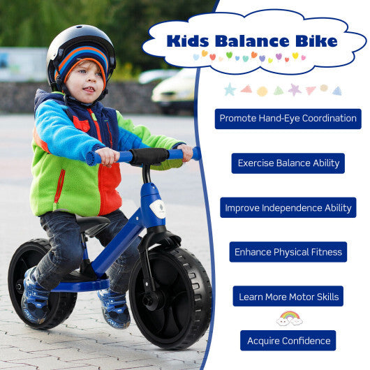 4-in-1 Kids Training Bike Toddler Tricycle with Training Wheels and Pedals-Blue