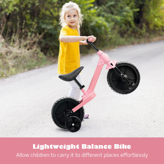 4-in-1 Kids Training Bike Toddler Tricycle with Training Wheels and Pedals-Blue