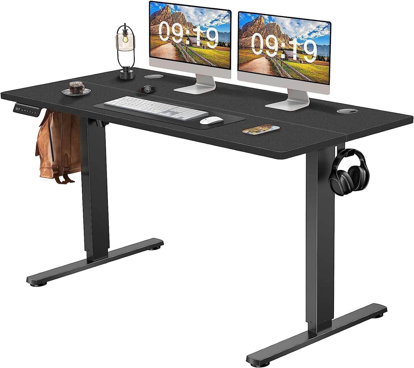 Adjustable Height Standing Desk - Black - 55"x24" - Ergonomic Computer Workstation