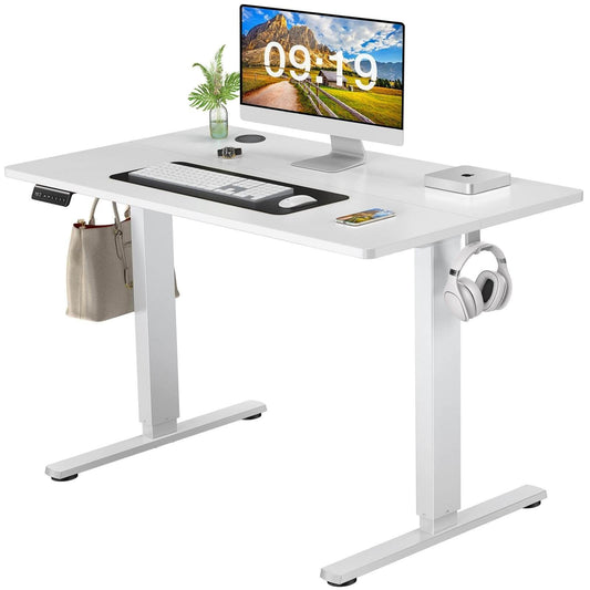 Adjustable Height Standing Desk - White - 40"x24" - Ergonomic Computer Workstation