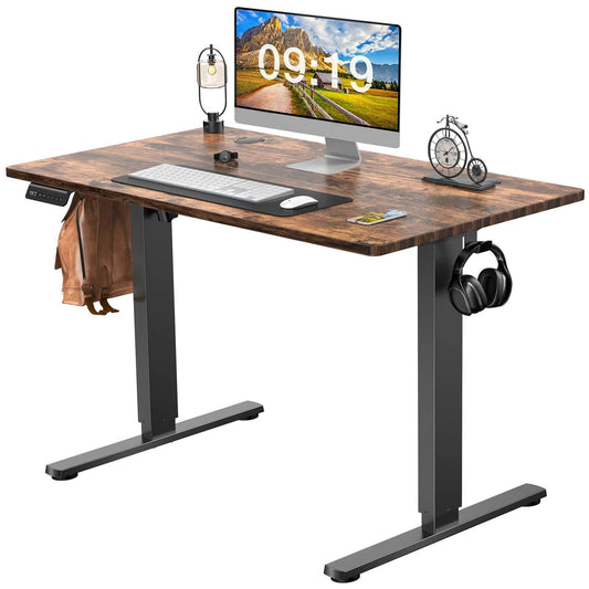 Adjustable Height Standing Desk - Brown - 40"x24" - Ergonomic Computer Workstation