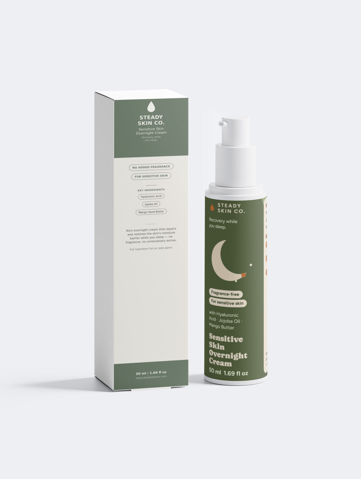 Sensitive Skin Overnight Cream, Fragrance Free