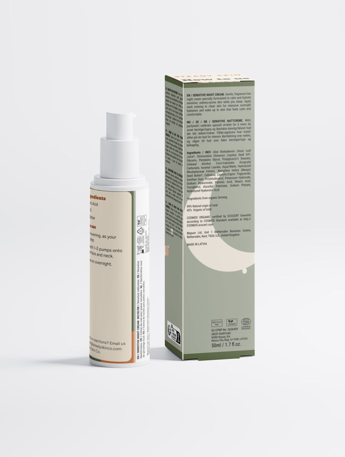 Sensitive Skin Overnight Cream, Fragrance Free
