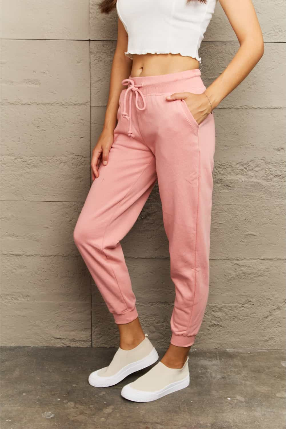 Tie Waist Long Sweatpants