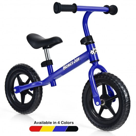 Kids No Pedal Balance Bike with Adjustable Handlebar and Seat-Red