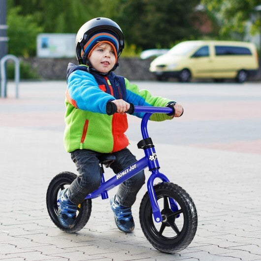 Kids No Pedal Balance Bike with Adjustable Handlebar and Seat-Red