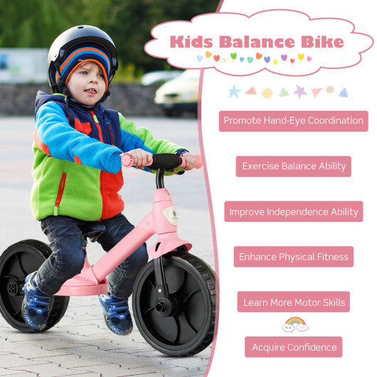 4-in-1 Kids Training Bike Toddler Tricycle with Training Wheels and  Pedals-Blue