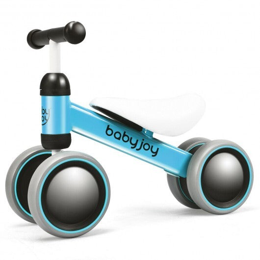 4 Wheels No-Pedal Baby Balance Bike-Blue - Color: Blue