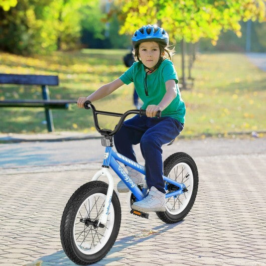 16 Inch Kids Bike Bicycle with Training Wheels for 5-8 Years Old Kids-Blue - Color: Blue